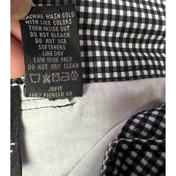 JoFit Playoff Golf Pants  Women's 16  Activewear  Back Slit  Navy / White Check - Picture 11 of 14